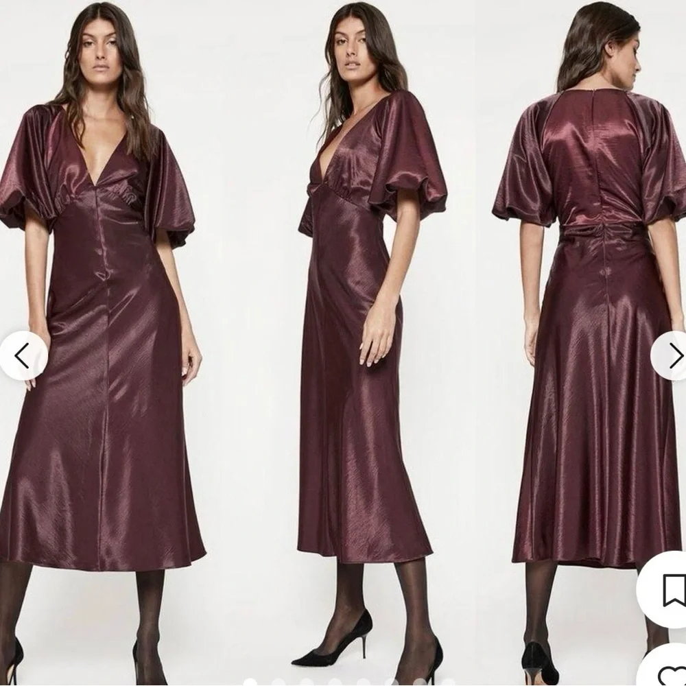 Bardot Deep Purple Midi Dress - Picture 2 of 4